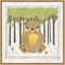 Woodland Hideaway Bear by Moira Hershey 16-in. W x 16-in. H. Canvas Wall Art Print Framed in Natural